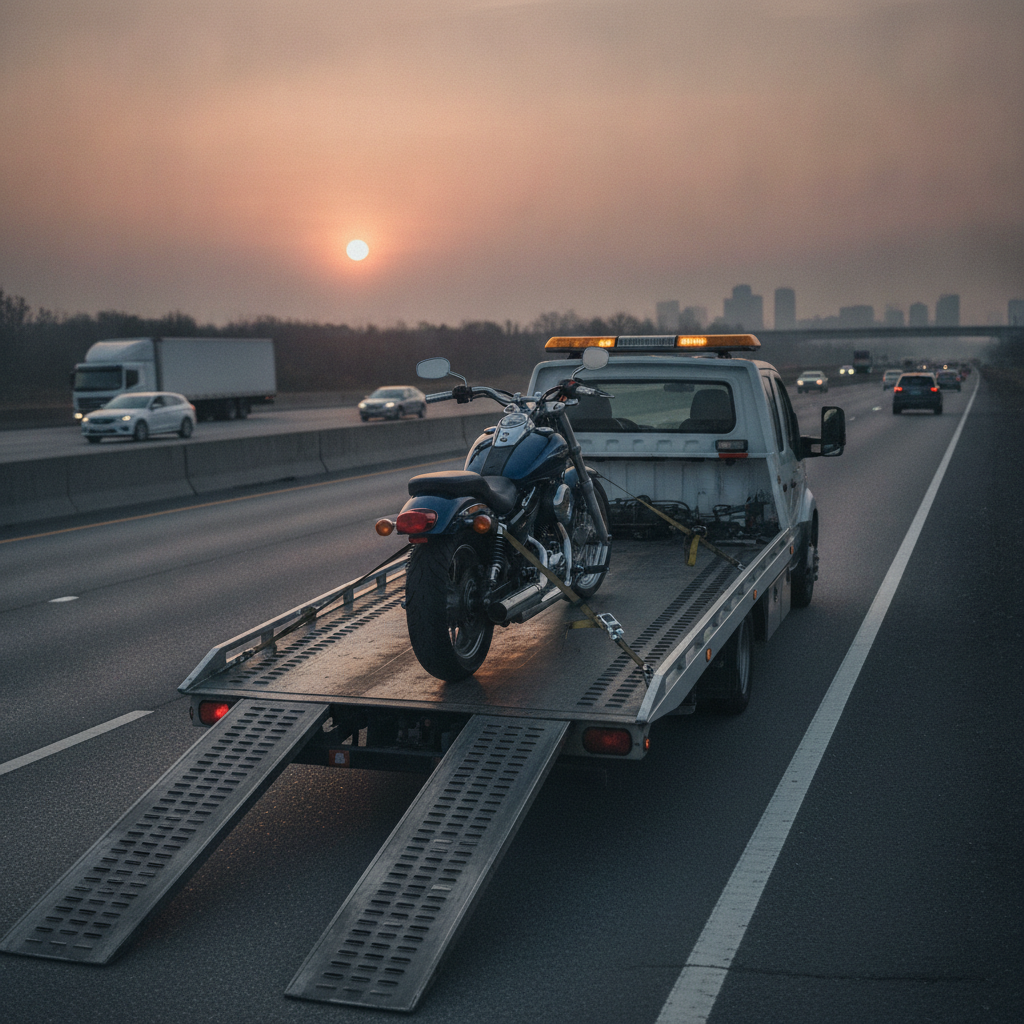Towing Service for motorcycle - No Face and No Text